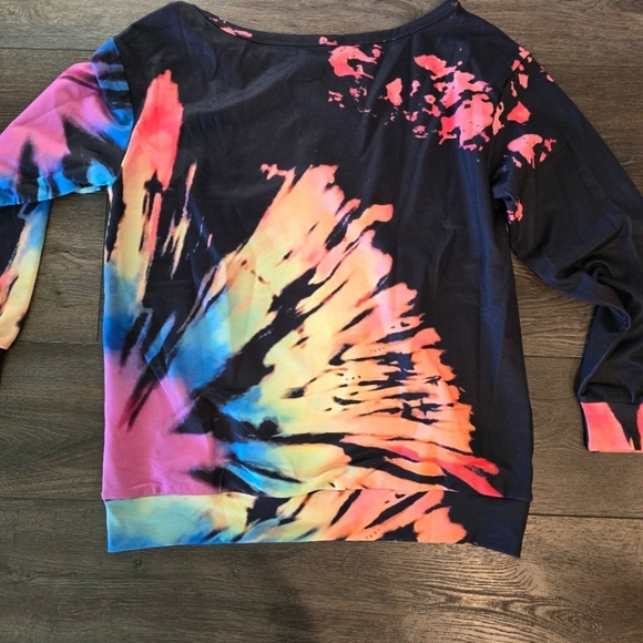 New IN The packet multi colored off the shoulder sweater - Picture 4 of 4